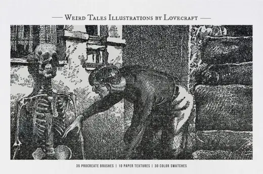 Weird Tales by Lovecraft Procreate Kit — Procreate brush