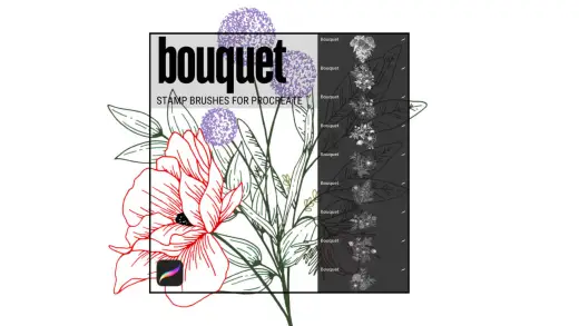 Bouquet Stamps Brush Pack — Procreate brush