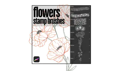 Flowers Stamps Brush Pack I — Procreate brush