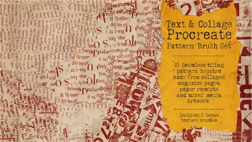 Free Sample – Procreate Text And Collage Pattern Brushes — Procreate brush