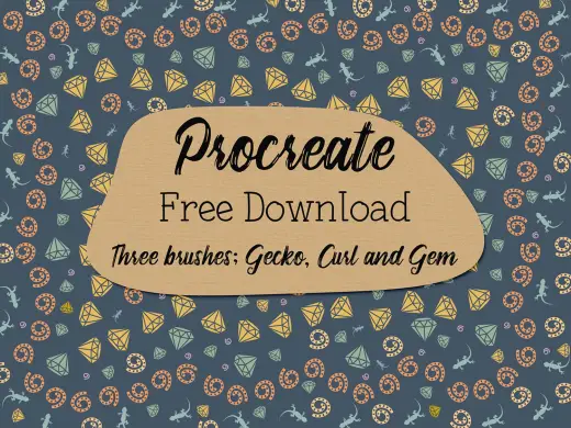 Curls Geckos and Gems Free Procreate Brushes — Procreate brush