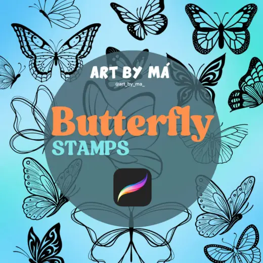 Butterfly Stamps for Procreate — Procreate brush