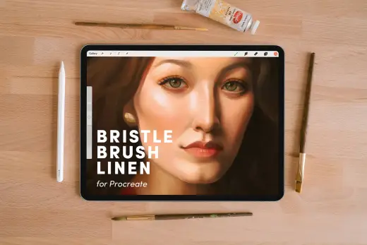 Bristle Brush Linen – Free Procreate Brush — Procreate brush