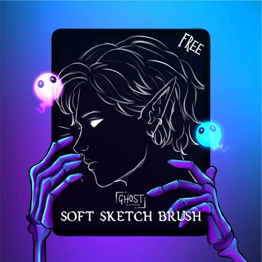 GH0STS FREE SOFT SKETCH BRUSH Procreate Brush — Procreate brush