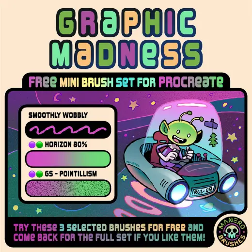 Graphic Madness FREE Mini Brush Set for Procreate — Procreate brush