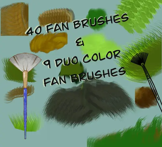 5 Fan brushes for Procreate Sampler — Procreate brush