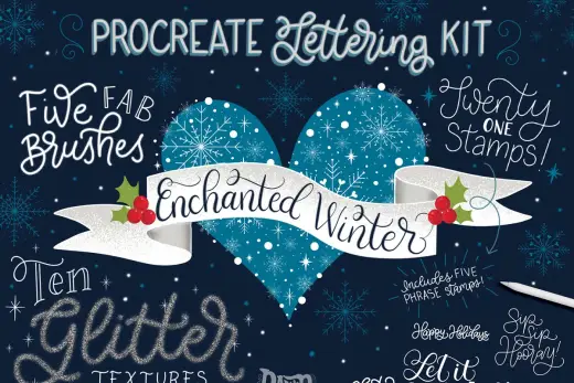 [Paid] Enchanted Winter Procreate Lettering — Procreate brush
