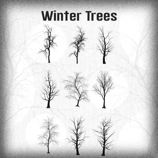 Winter Trees — Procreate, Photoshop & Krita brush