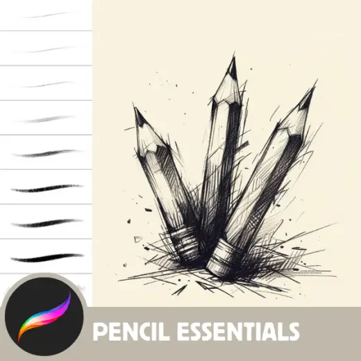 FREE Ultimate Pencil Paper Texture Brushes for Procreate - Sketch, Hatching, Lineart, 81 Brushes, 28 Textures, 24 Papers — Procreate brush