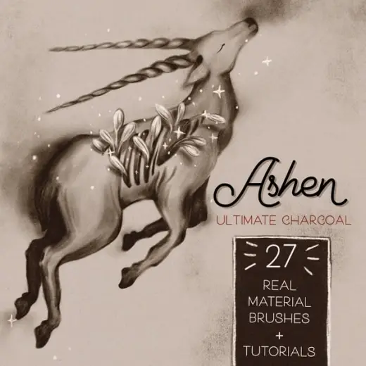 🖤 ASHEN ultimate real feel charcoal brushes for Procreate — Procreate brush