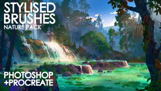 Stylised Nature Brushes for Photoshop & Procreate — Procreate & Photoshop brush