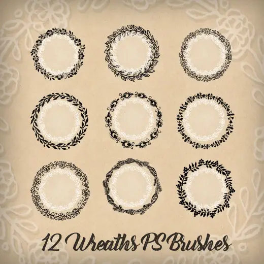 12 Wreaths Free PS Brushes — Procreate, Photoshop & Krita brush