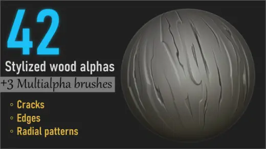 Stylized wood brushes+alphas — Photoshop brush