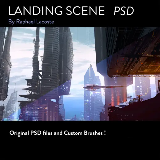"Landing Scene" PSD Files and Custom Brushes — Photoshop brush