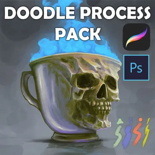 Doodle Process Pack + Brushes + HD Files — Photoshop brush