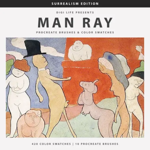 Man Ray Procreate Brushes & Color Swatches — Procreate brush