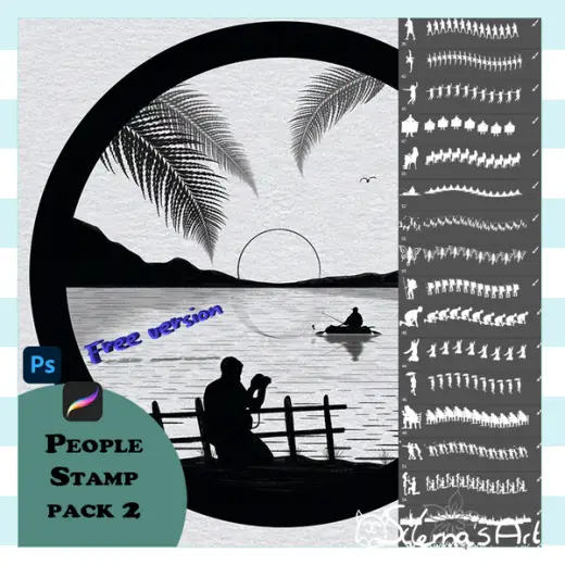 Free People Stamp pack vol.2 for Photoshop/Procreate — Procreate & Photoshop brush