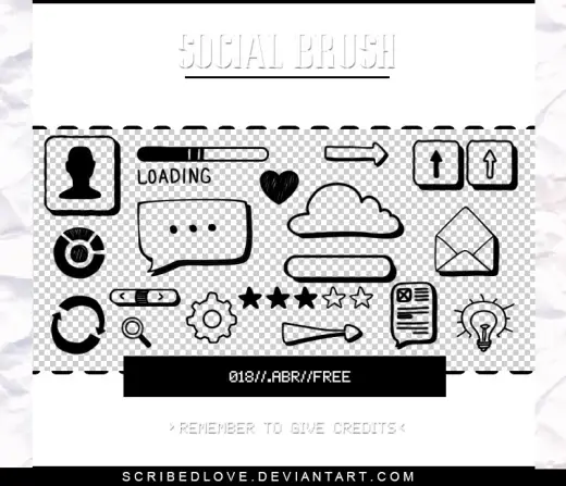 Social Ui Brushes — Procreate, Photoshop & Krita brush