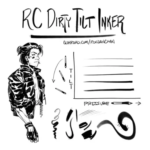 CSP Brush: Dirty Tilt Inker — Clip Studio Paint brush