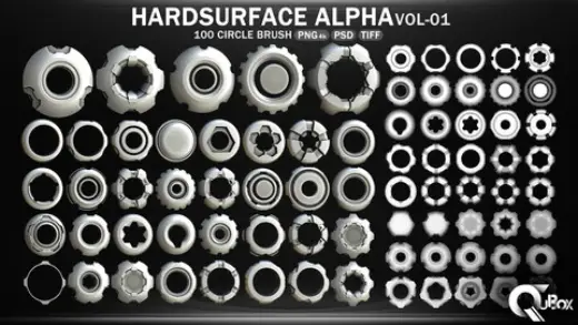Hardsurface Alpha VOL01-100 Circle Brush — Photoshop brush
