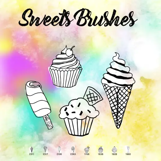 Ice Creams and Muffins — Procreate, Photoshop & Krita brush
