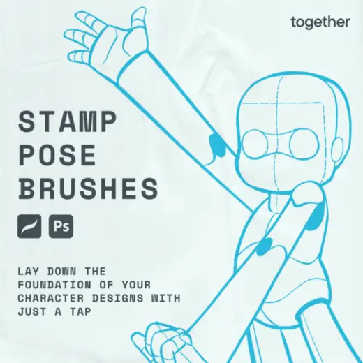 Stamp Pose Brushes for Procreate & Photoshop — Procreate & Photoshop brush