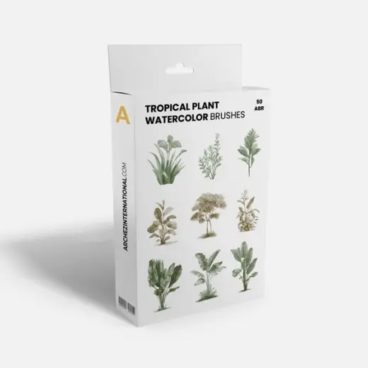 Tropical Plant Watercolor Brushes — Photoshop brush