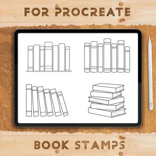 Free Books Stamp Brushes for Procreate — Procreate brush