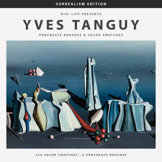 Yves Tanguy Procreate Brushes & Color Swatches — Procreate brush