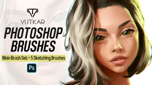 Vutkar Photoshop Brushes: Main Brush Set + 5 Sketching Brushes — Photoshop brush