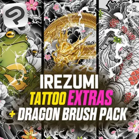 Clip Studio Paint -  Irezumi EXTRAS + DRAGON Brush Pack 刺青 / 入墨 — Clip Studio Paint brush