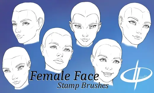 Female Face Stamp Brushes — Krita brush