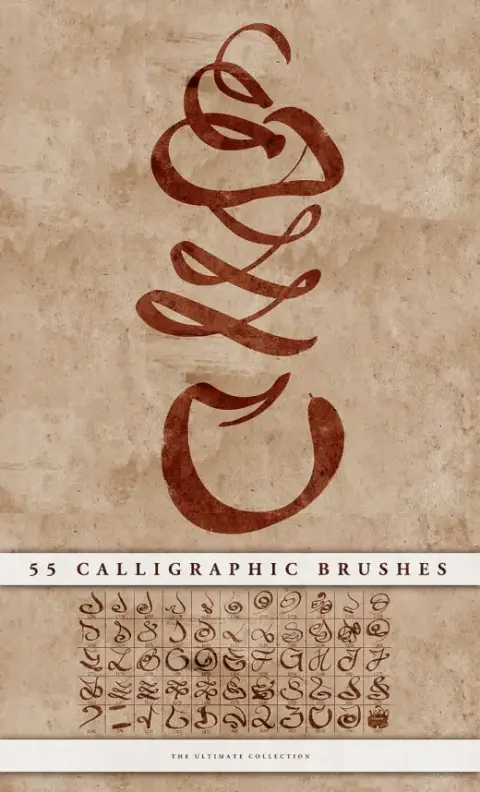 Calligraphy Free Brushes — Procreate, Photoshop & Krita brush