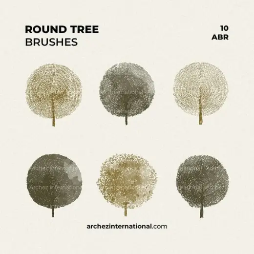 Round Tree Brushes — Photoshop brush