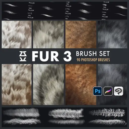 Fur 3 Brush Set — Photoshop brush