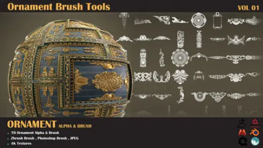 Brush Tools-Ornament - VOL 01 — Photoshop brush