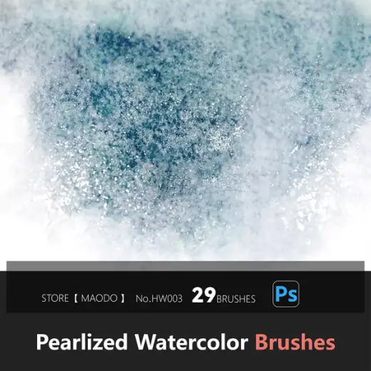 Pearlized Watercolor Brushes For Photoshop — Photoshop brush