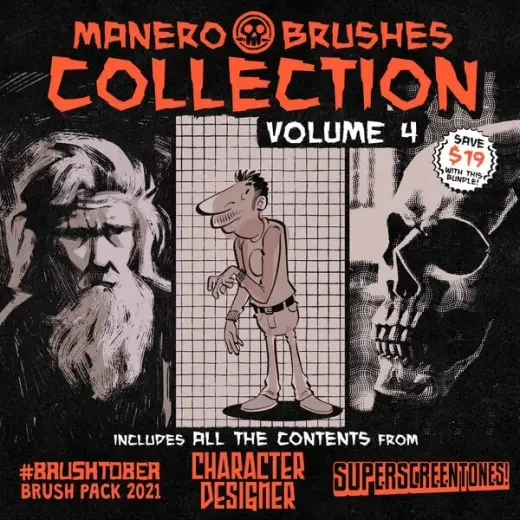 Save 33%! Manero Brushes Collection Vol 4 for Procreate (with some tools  that also work with Photoshop, CSP, and more) — Procreate brush