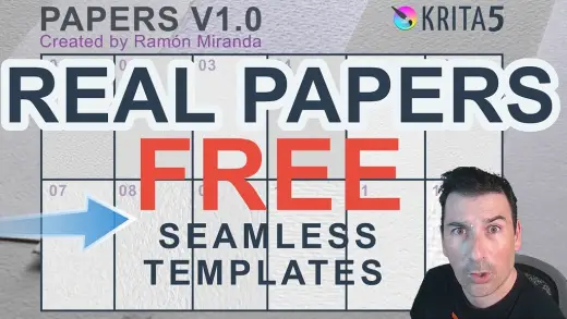 100K Subs in Youtube Celebration. Real Papers templates -Gift 1 — Krita brush