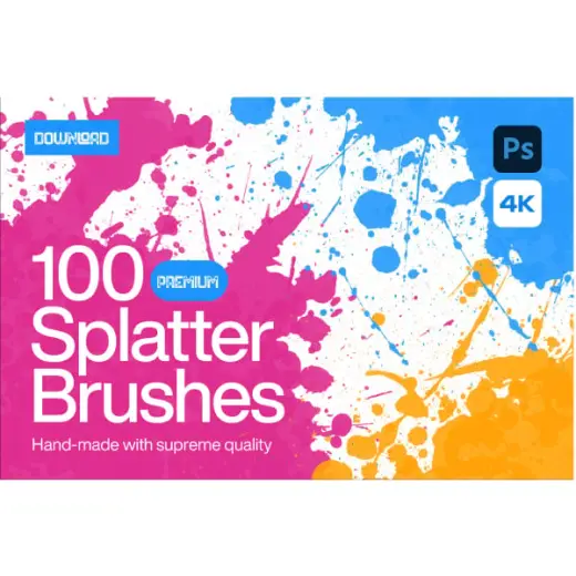 100 Splatter Photoshop Brushes ABR file — Photoshop brush