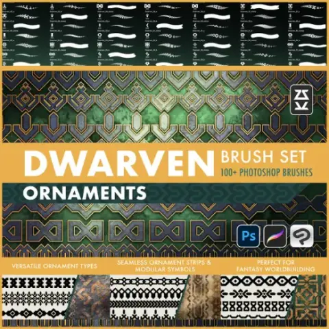 Dwarven Ornaments Brush Set — Photoshop brush
