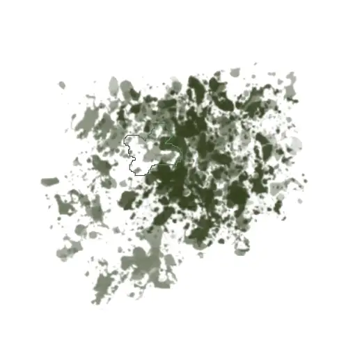 Leafy splattery brush — Krita brush