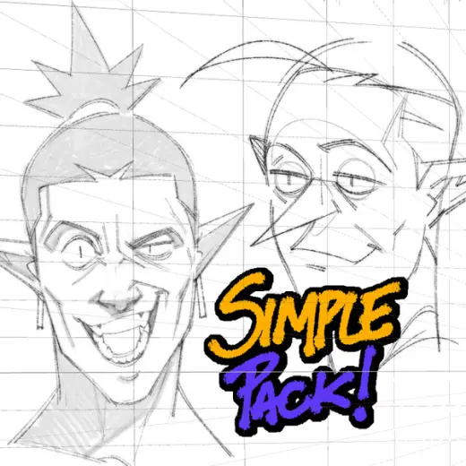 Simple Brush Pack (CSP) (8 Brushes) — Clip Studio Paint brush