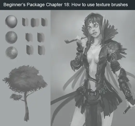 Beginner's Package Chapter 18: How to use texture brushes — Photoshop brush