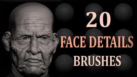 20 Face Details Brush + Alphas — Photoshop brush
