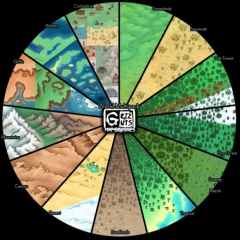 Grizguts Map Brushes - WORLD Set — Photoshop brush