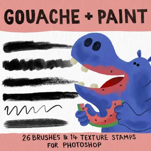 David CP's Gouache and Paint brush set for Photoshop — Photoshop brush