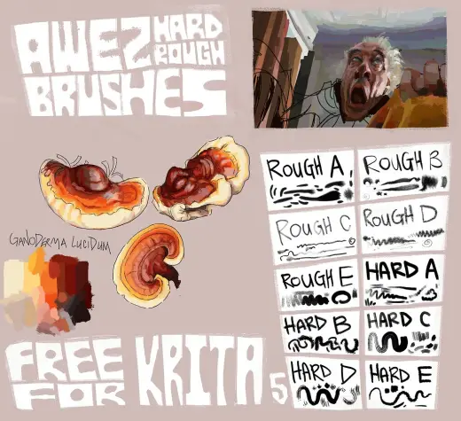 Awez Hard Rough Brushes For Krita 5 — Krita brush