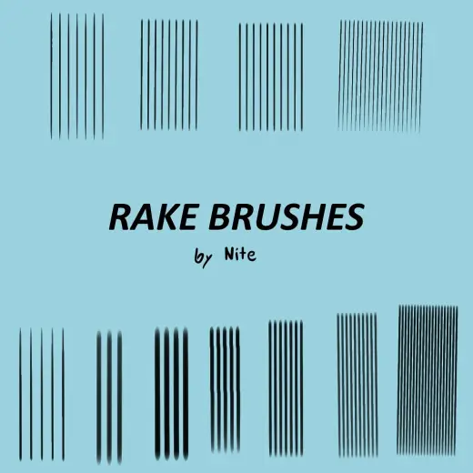 Rake brushes for Krita — Procreate, Photoshop & Krita brush