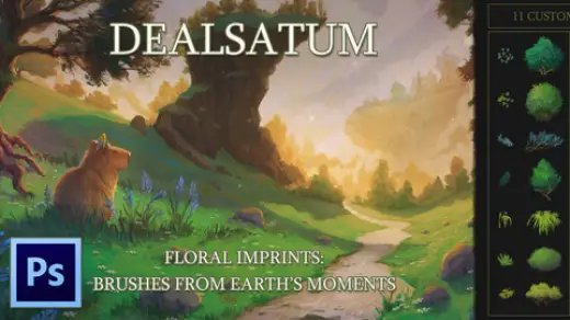 Dealsatum - Floral Imprints: Brushes from Earth’s Moments — Photoshop brush